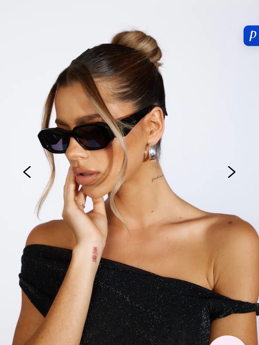 Banbe The Nina Sunglasses, Black & Jet color, New-Never worn with Beige Case